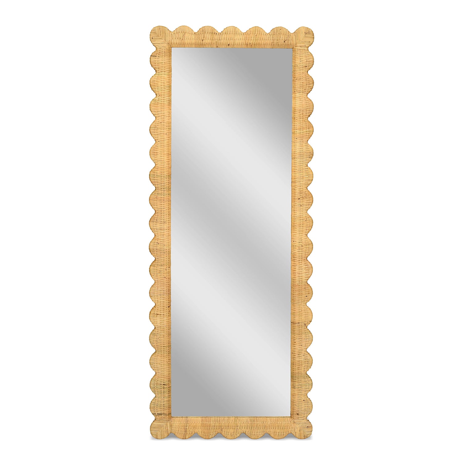 TOV Furniture Bama 29.1"X75" Long Natural Rattan Wall Mirror