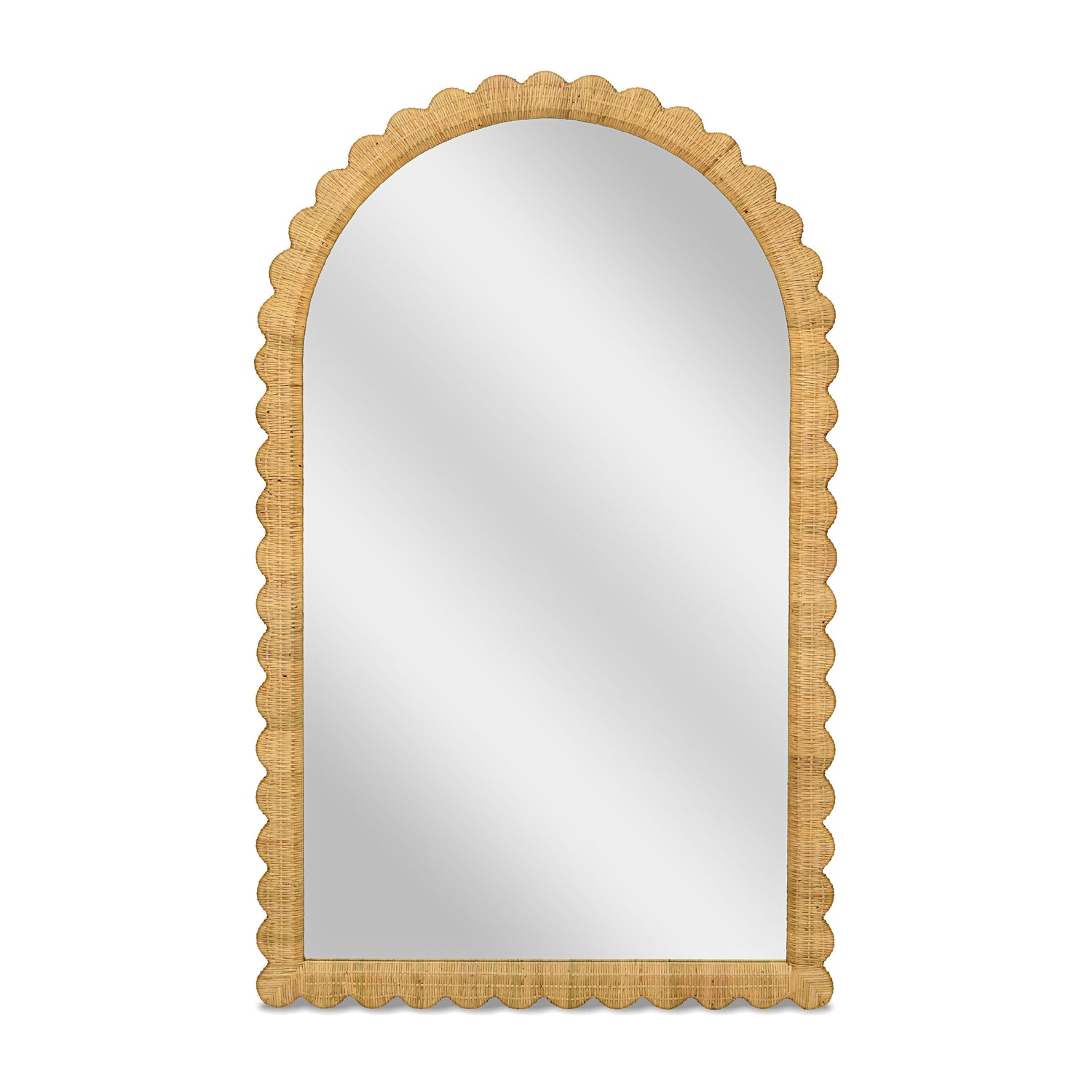 TOV Furniture Bama 48"X79" Jumbo Natural Rattan Arched Wall Mirror