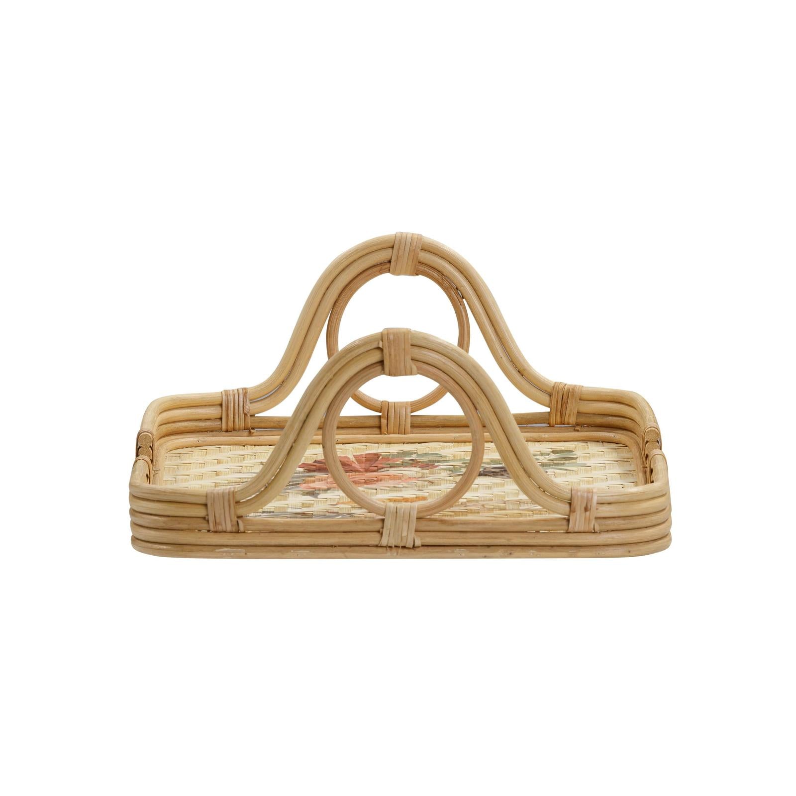 TOV Furniture Corey Floral Bamboo Tray