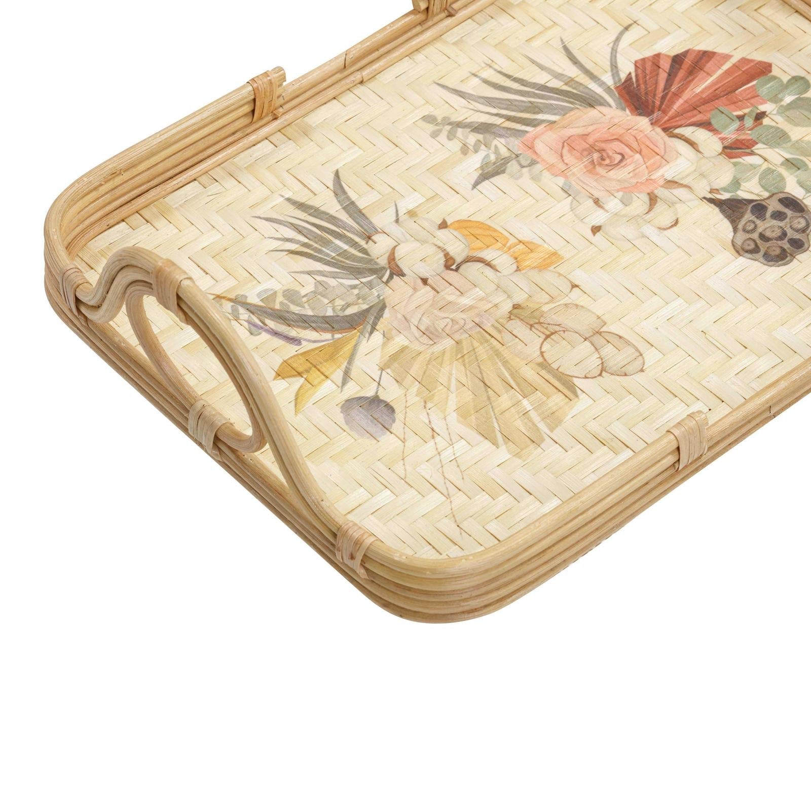 TOV Furniture Corey Floral Bamboo Tray