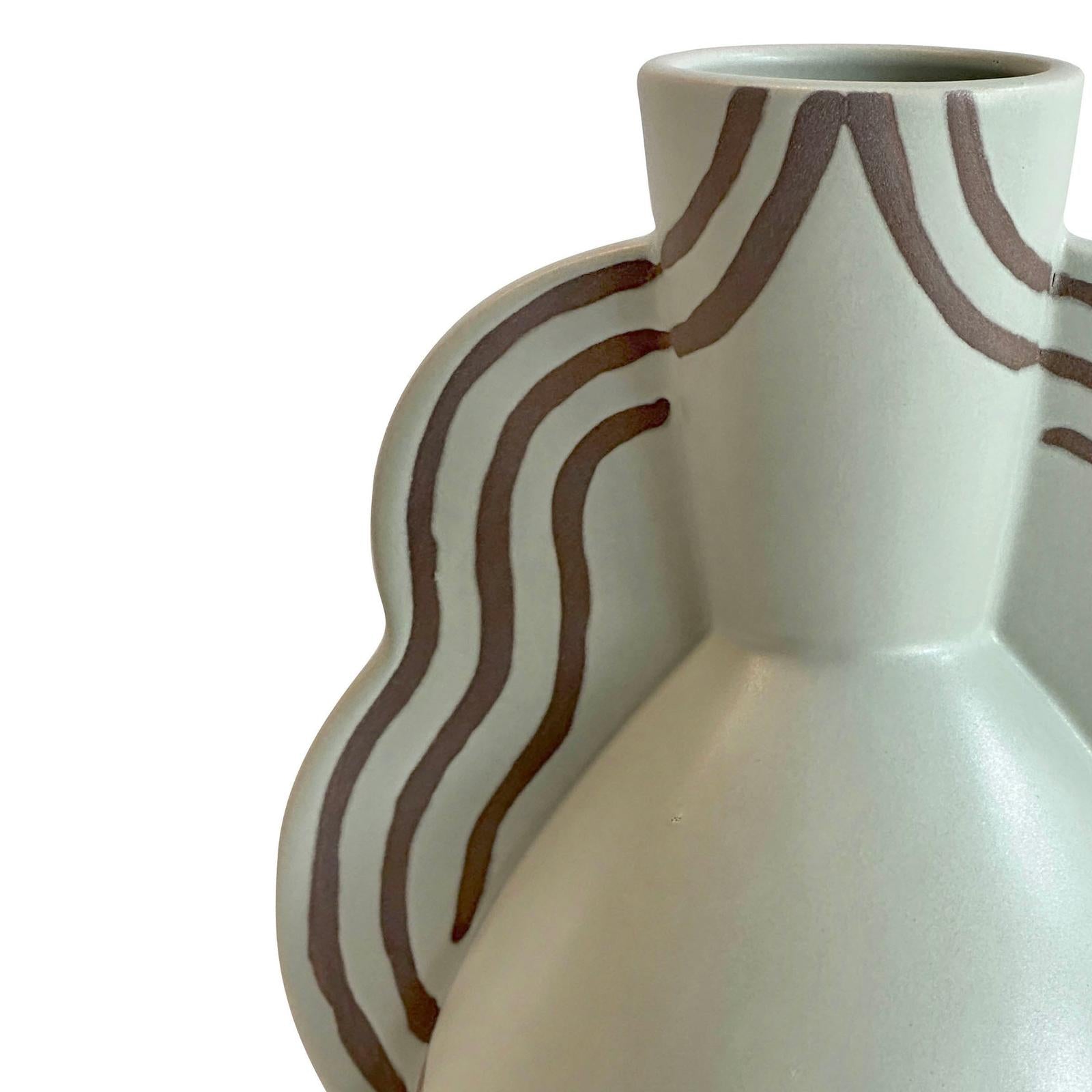TOV Furniture Ceramic Line Art Wavy Vase