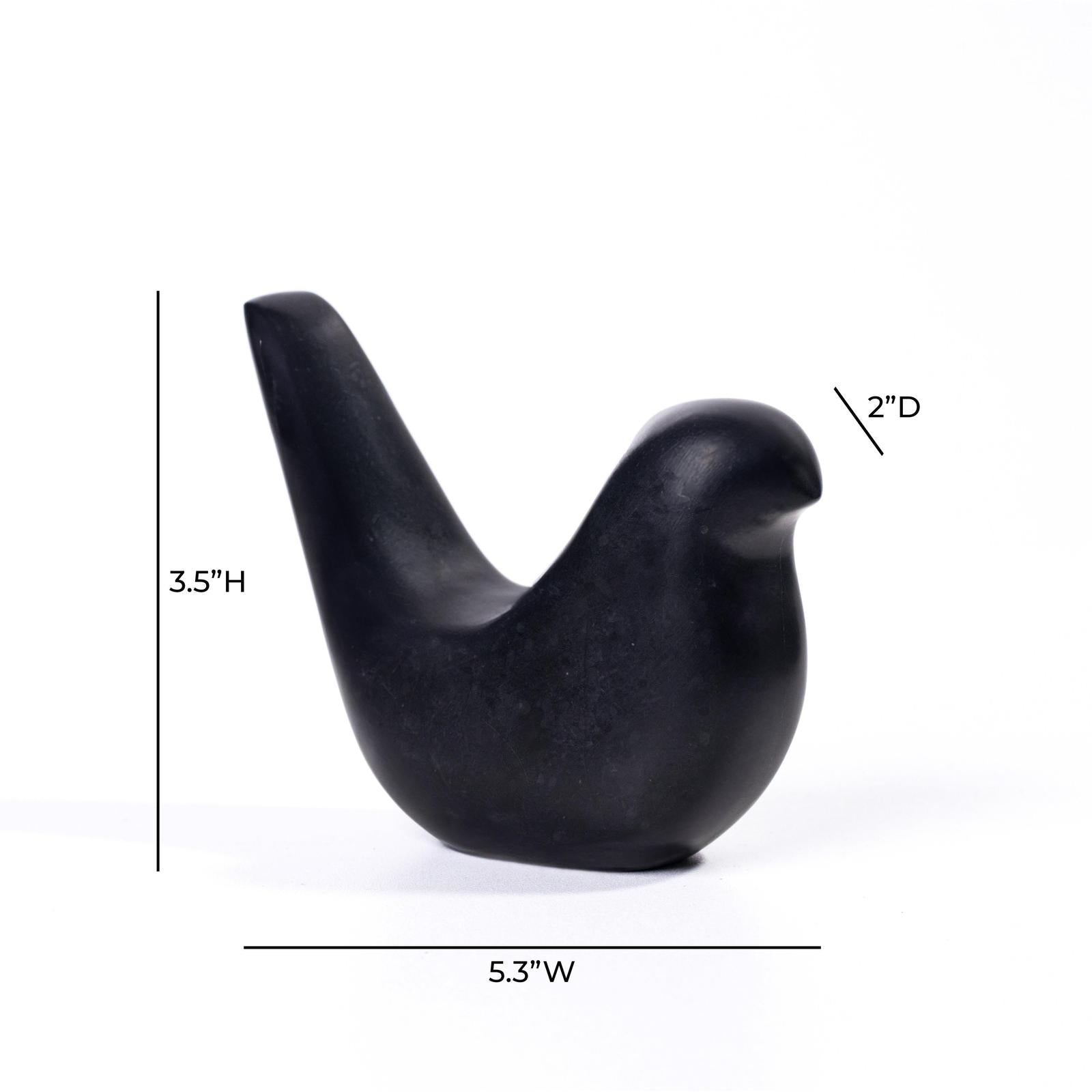 TOV Furniture Black Marble Bird Statue