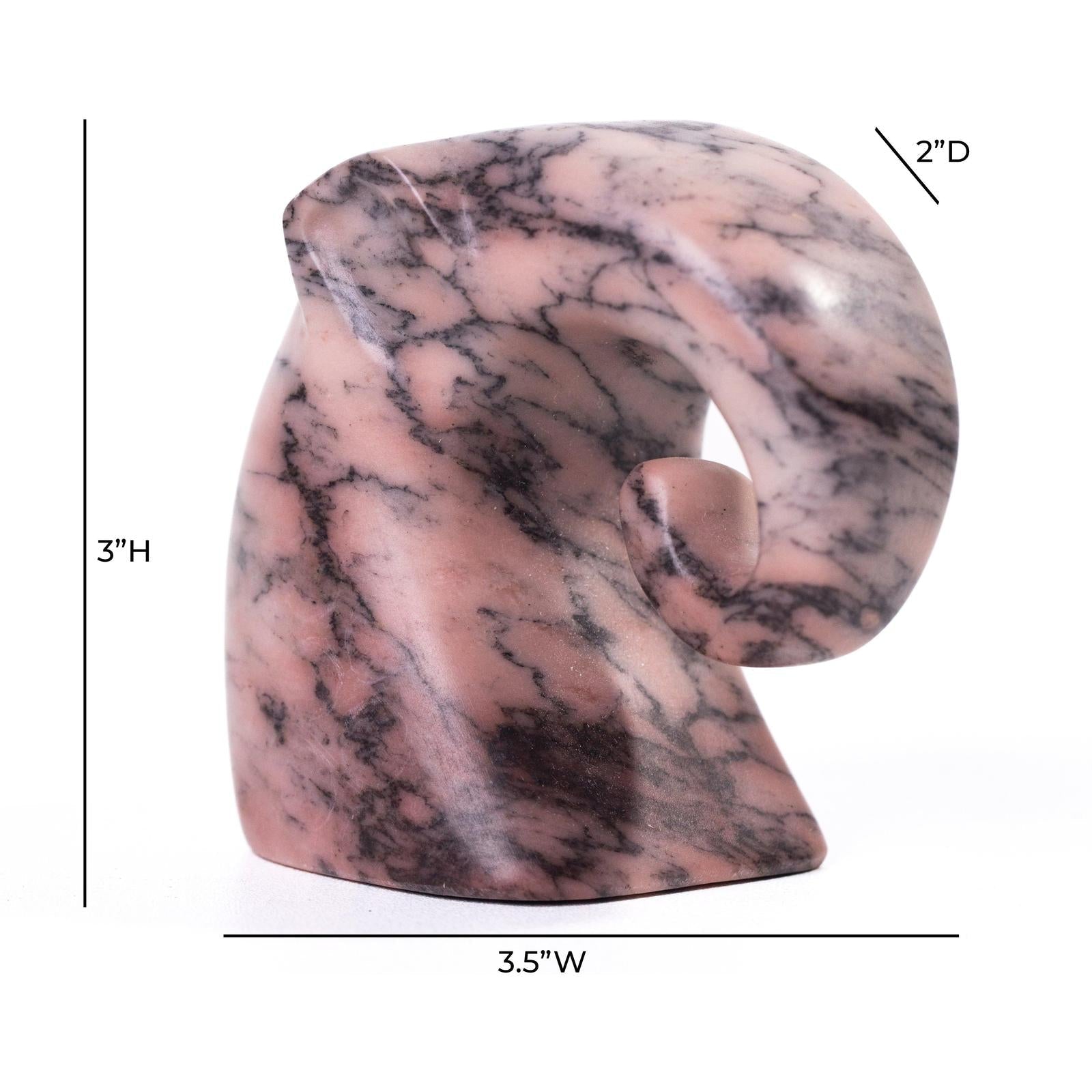 TOV Furniture Marble Pink Elephant Statue