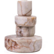 TOV Furniture Marble White Brown Candle Holder