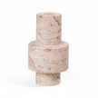 TOV Furniture Natural Travertine Turned Candle Holder