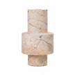 TOV Furniture Natural Travertine Turned Candle Holder