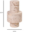 TOV Furniture Natural Travertine Turned Candle Holder