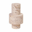 TOV Furniture Natural Travertine Turned Candle Holder