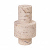 TOV Furniture Natural Travertine Turned Candle Holder