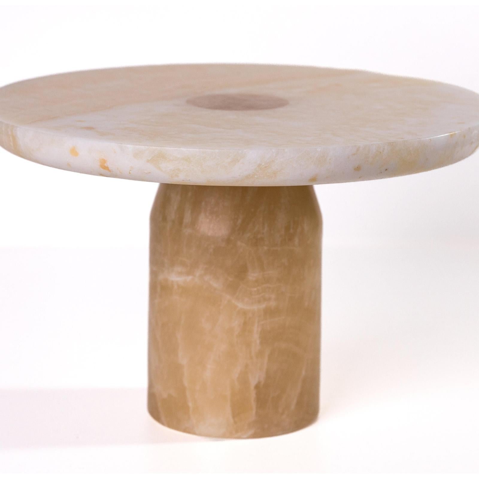 TOV Furniture Yellow Onyx Marble Cakestand