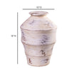 TOV Furniture Visha Scalloped Distressed Cream Terracotta Decorative Vase