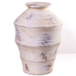 TOV Furniture Visha Scalloped Distressed Cream Terracotta Decorative Vase