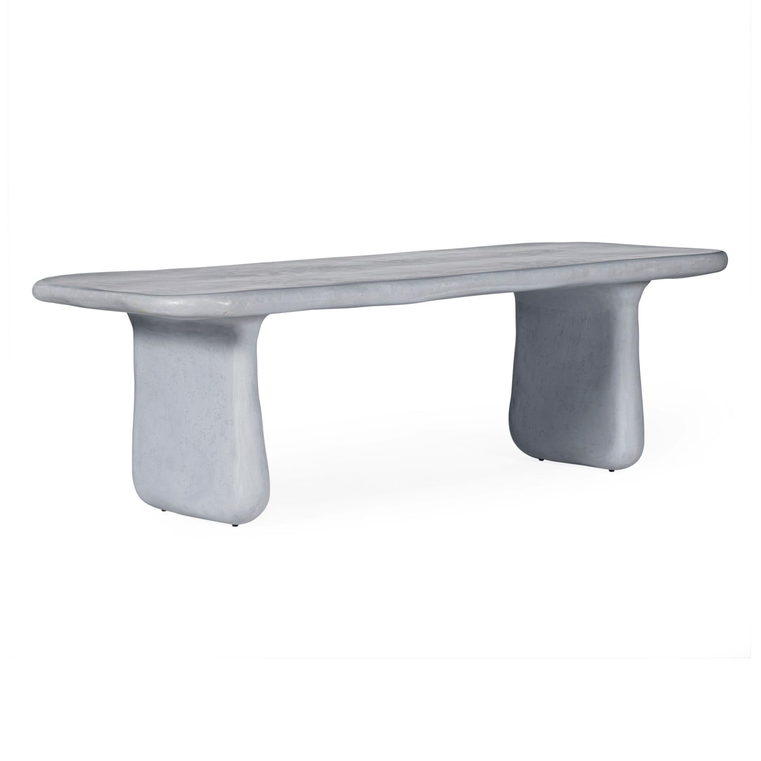 TOV Furniture Athen 95" Grey Faux Stone Indoor/Outdoor Rectangular Dining Table Clearance
