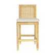 TOV Furniture Amara Rattan & Cream Contract-Grade Linen Counter Stool