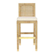 TOV Furniture Amara Rattan & Cream Contract-Grade Linen Bar Stool