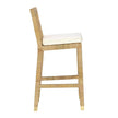 TOV Furniture Amara Rattan & Cream Contract-Grade Linen Bar Stool