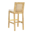 TOV Furniture Amara Rattan & Cream Contract-Grade Linen Bar Stool