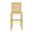 TOV Furniture Amara Rattan & Cream Contract-Grade Linen Bar Stool