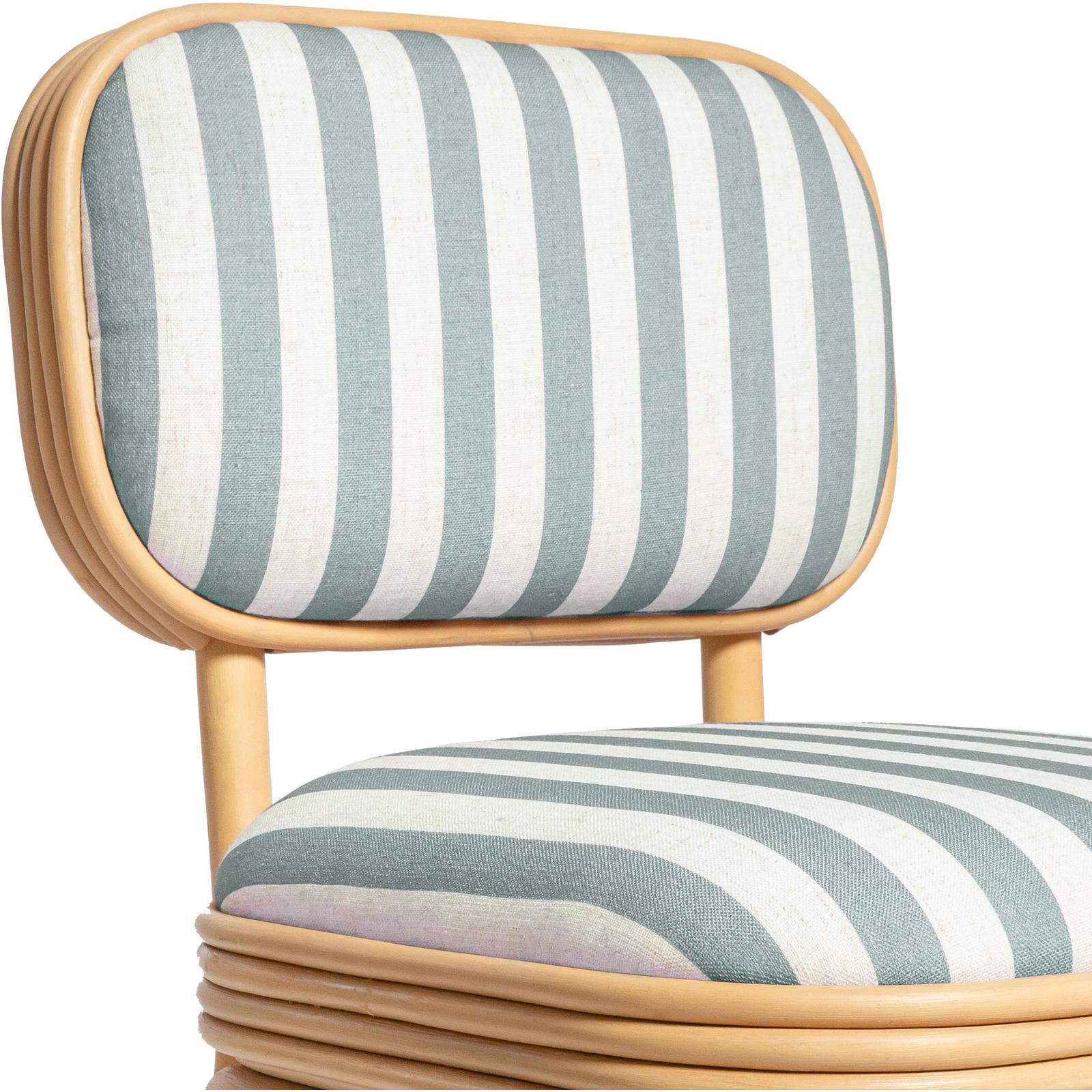 TOV Furniture Dorine Striped Performance Linen & Rattan Dining Chair