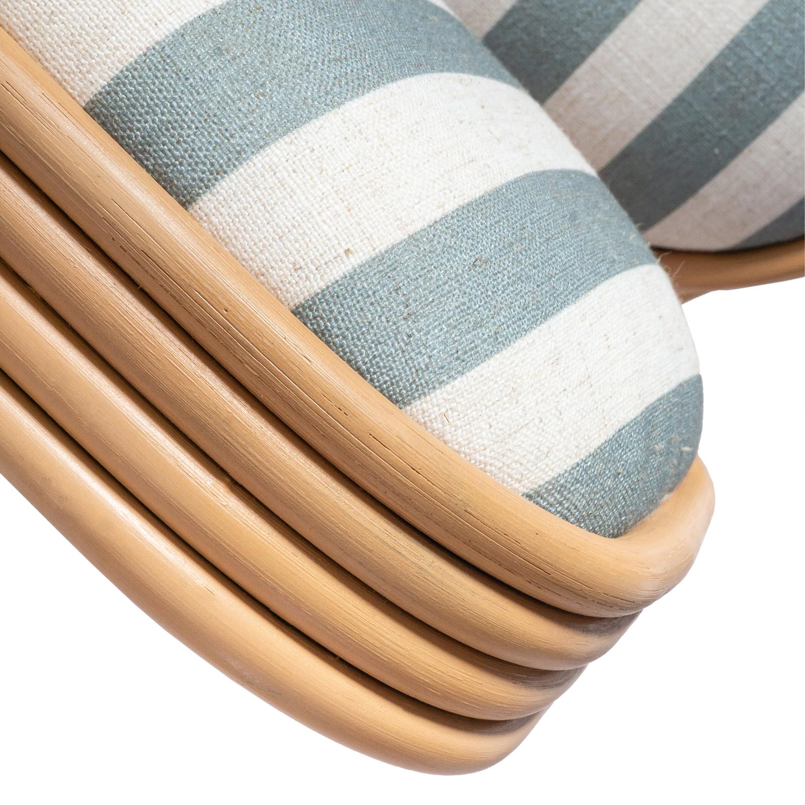 TOV Furniture Dorine Striped Performance Linen & Rattan Dining Chair