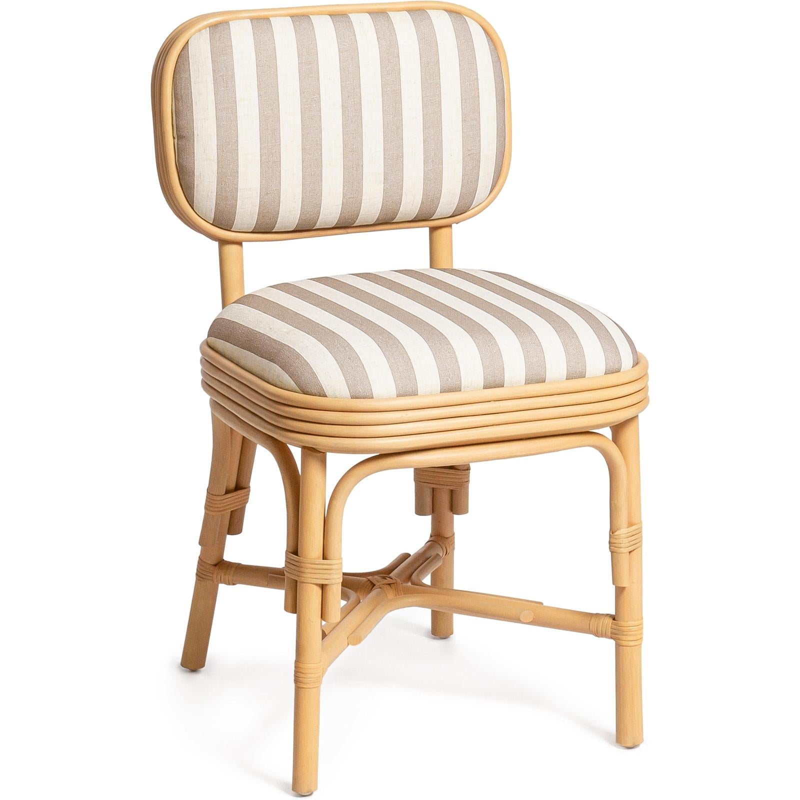 TOV Furniture Dorine Striped Performance Linen & Rattan Dining Chair
