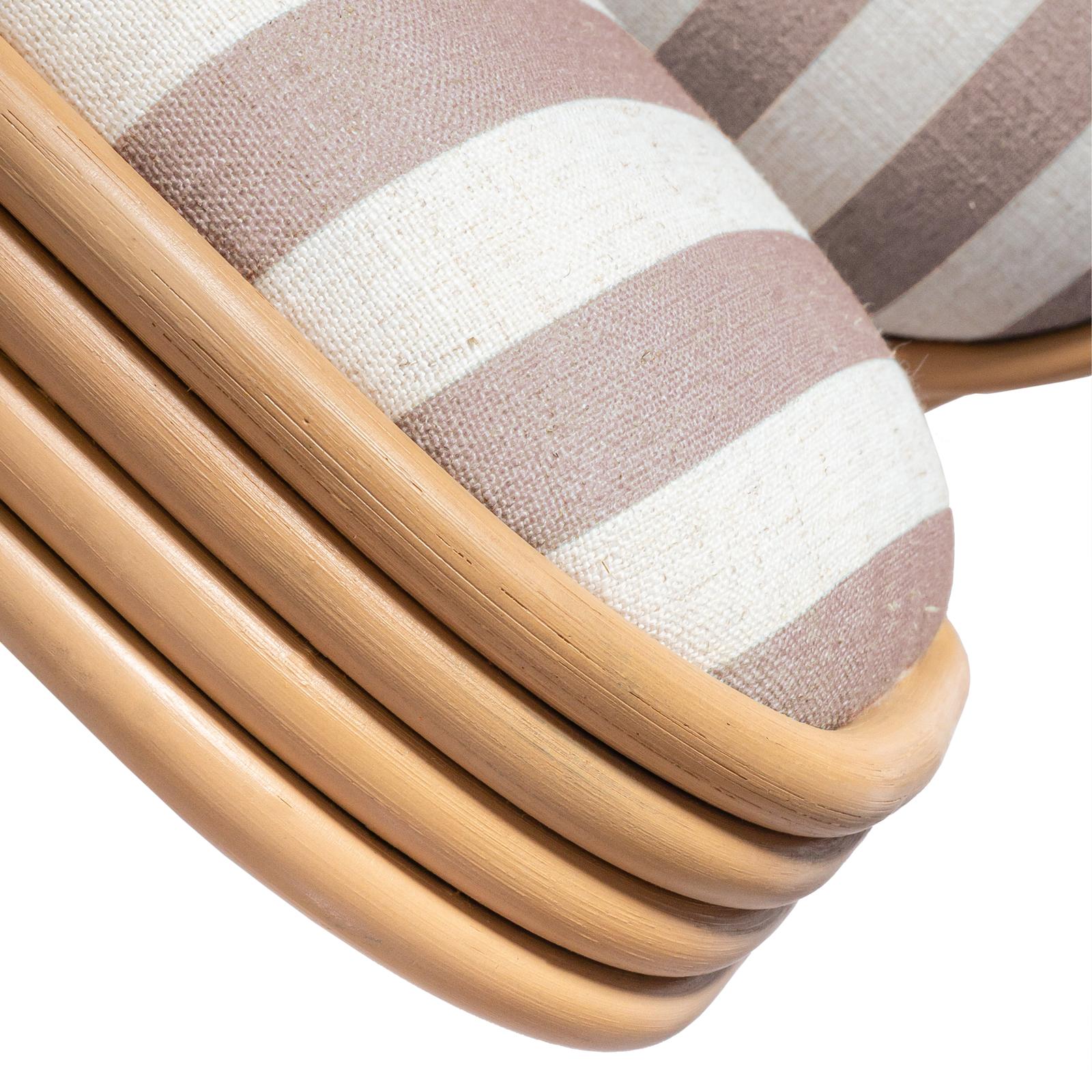 TOV Furniture Dorine Striped Performance Linen & Rattan Dining Chair