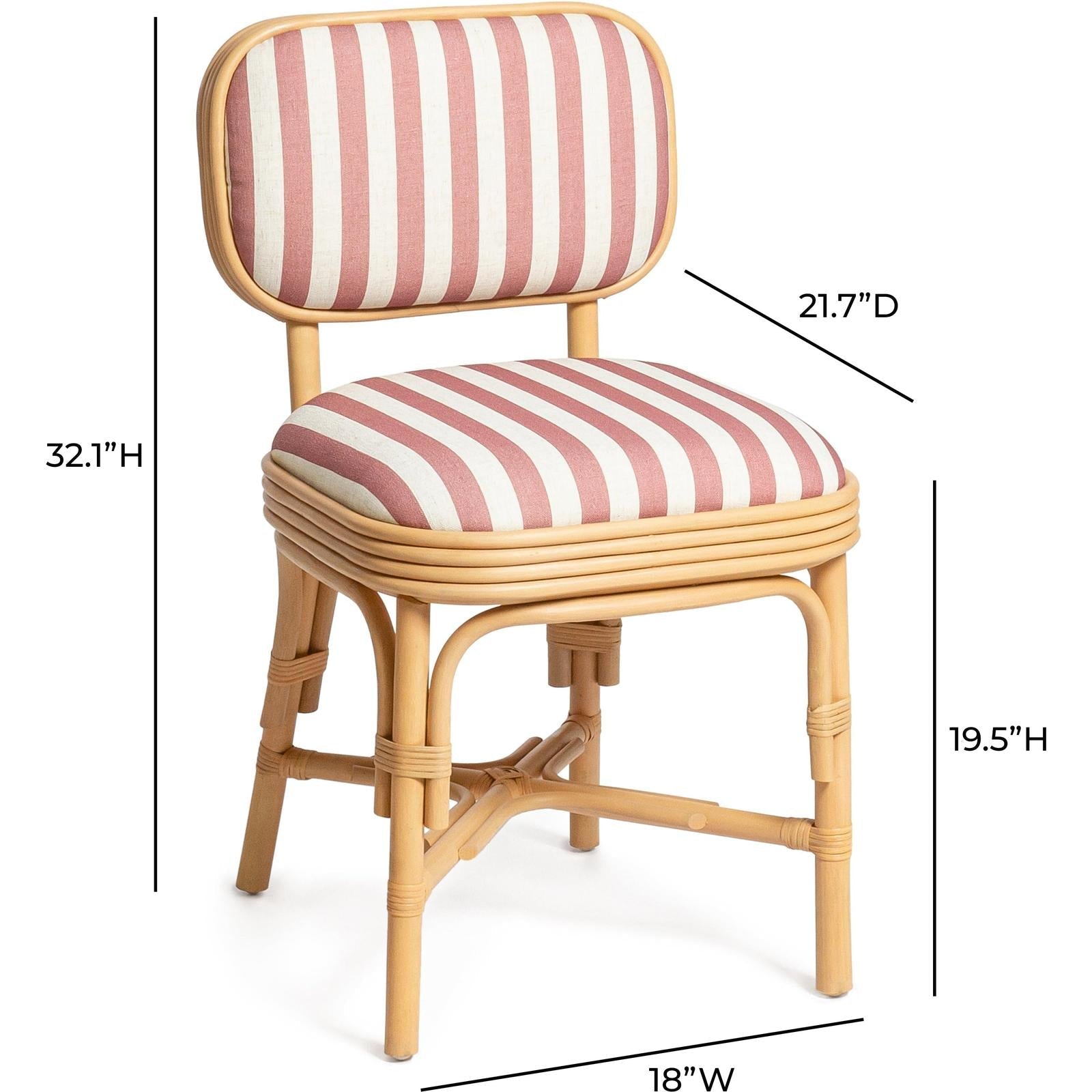 TOV Furniture Dorine Striped Performance Linen & Rattan Dining Chair