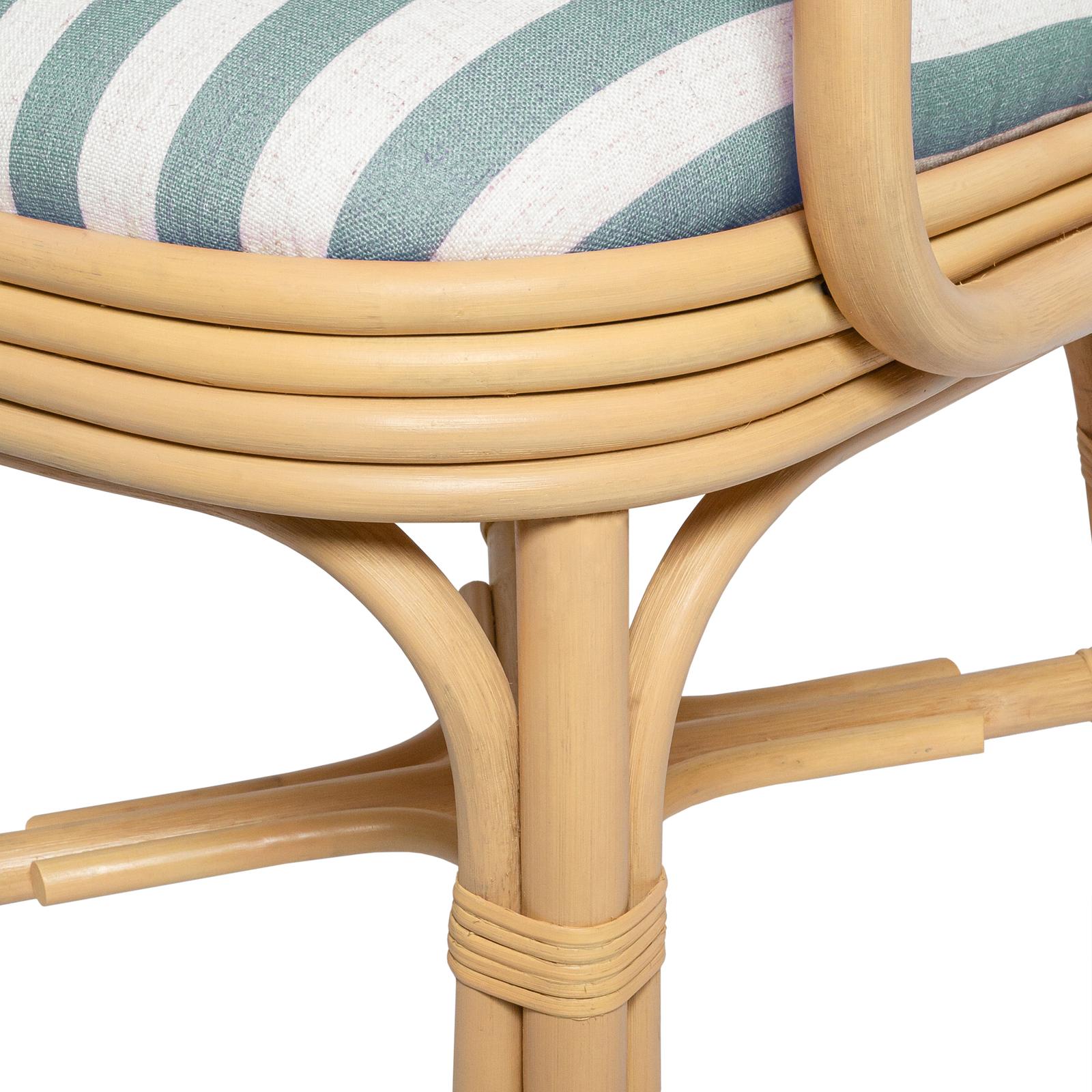 TOV Furniture Dorine Striped Performance Linen & Rattan Dining Armchair