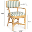 TOV Furniture Dorine Striped Performance Linen & Rattan Dining Armchair