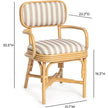 TOV Furniture Dorine Striped Performance Linen & Rattan Dining Armchair