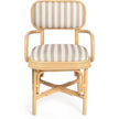 TOV Furniture Dorine Striped Performance Linen & Rattan Dining Armchair