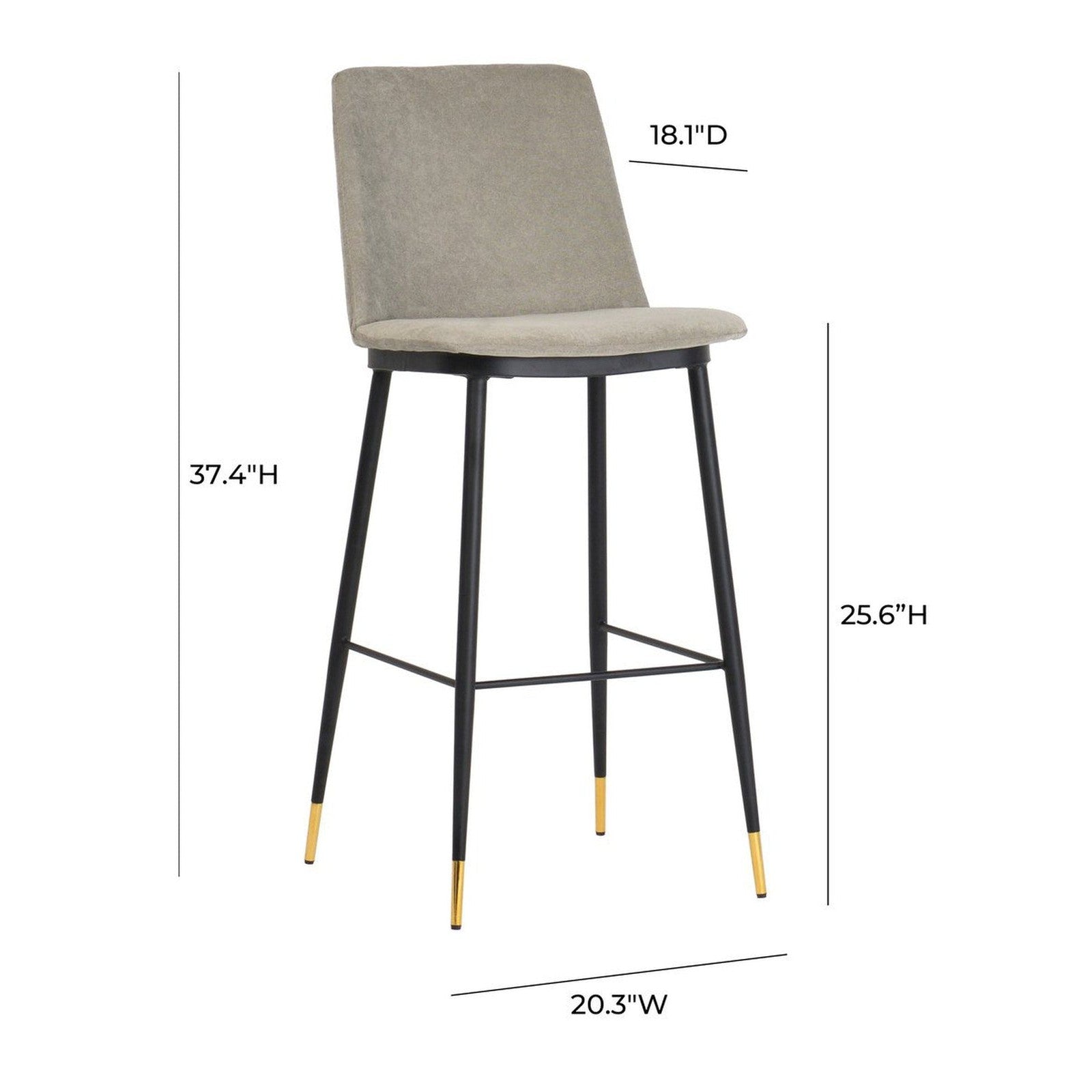TOV Furniture Evora Velvet Counter Stool Set of 2