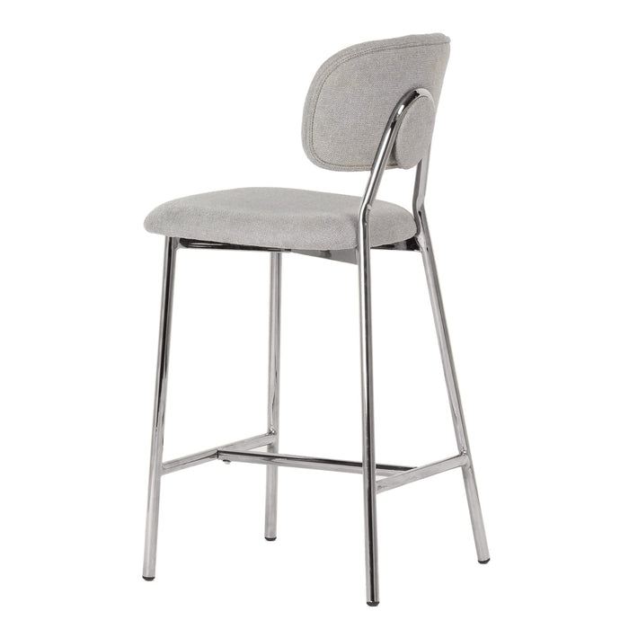 TOV Furniture Ariana Grey Counter Stool - Silver Legs Set of 2