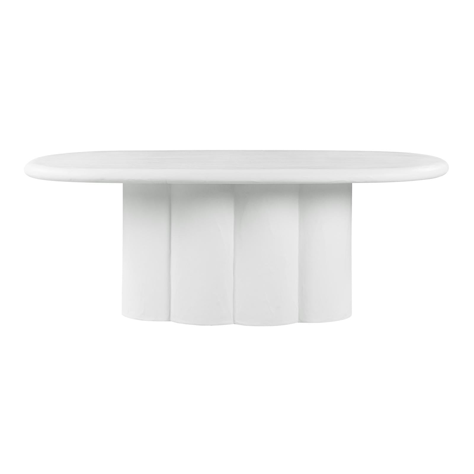 TOV Furniture Elika Faux Plaster Oval Dining Table