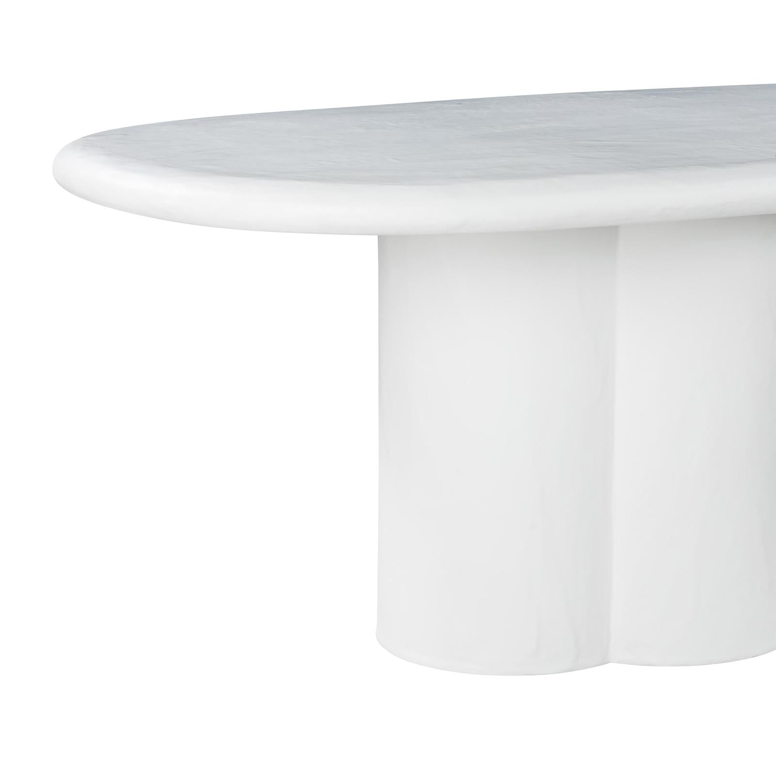 TOV Furniture Elika Faux Plaster Oval Dining Table