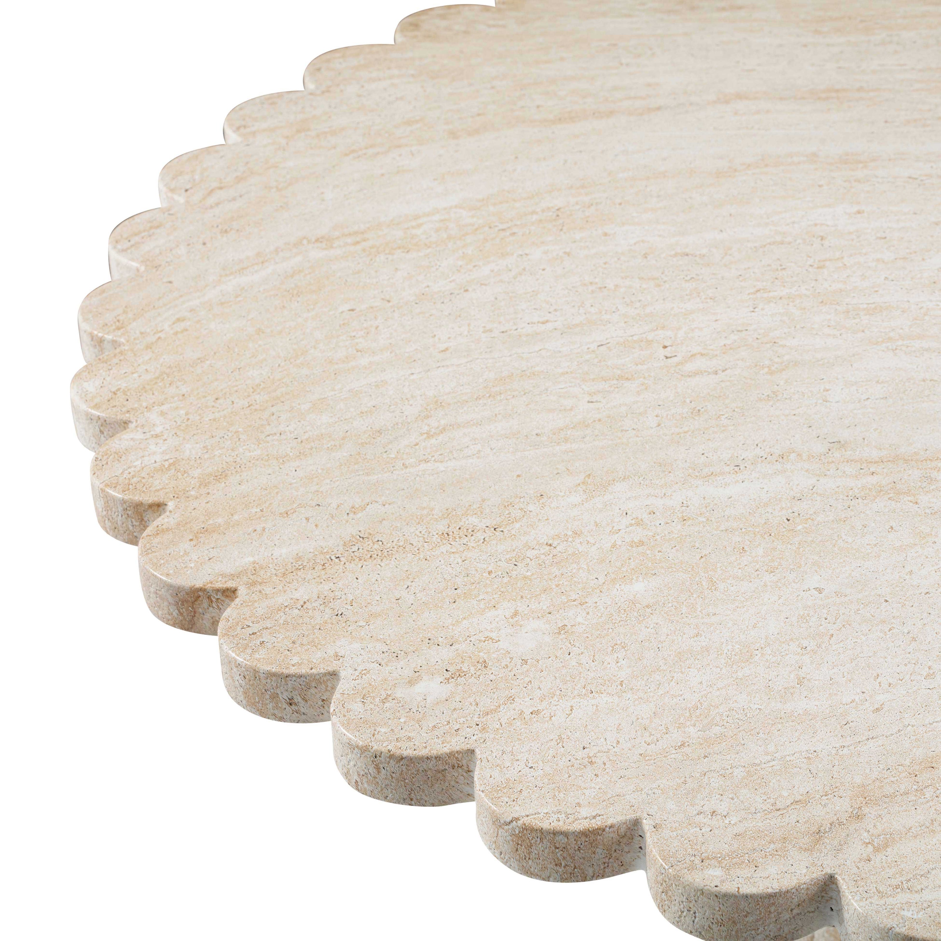 TOV Furniture Blossom Washed Travertine Finish Indoor / Outdoor 54