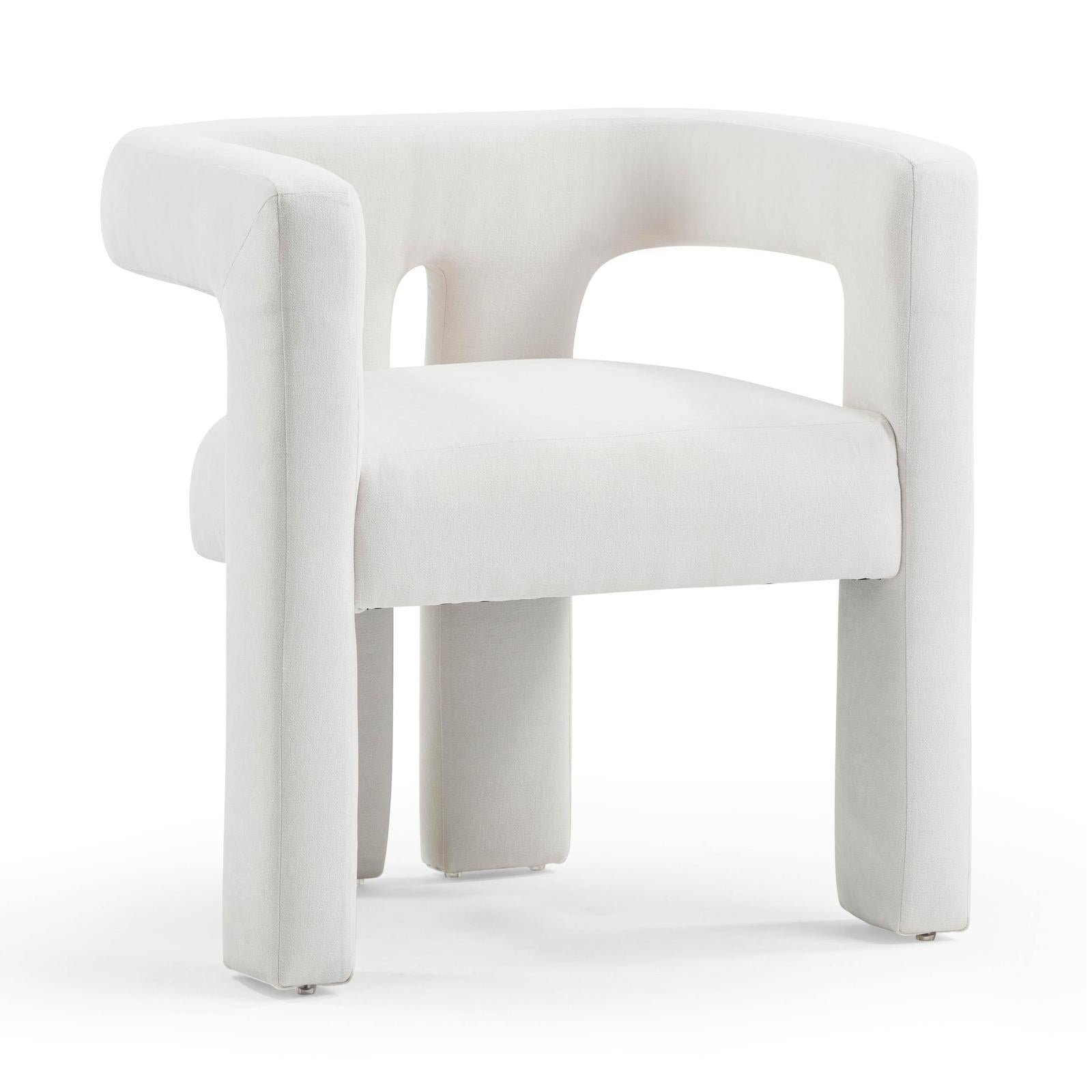TOV Furniture Sloane Bone White Recycled Fabric Chair