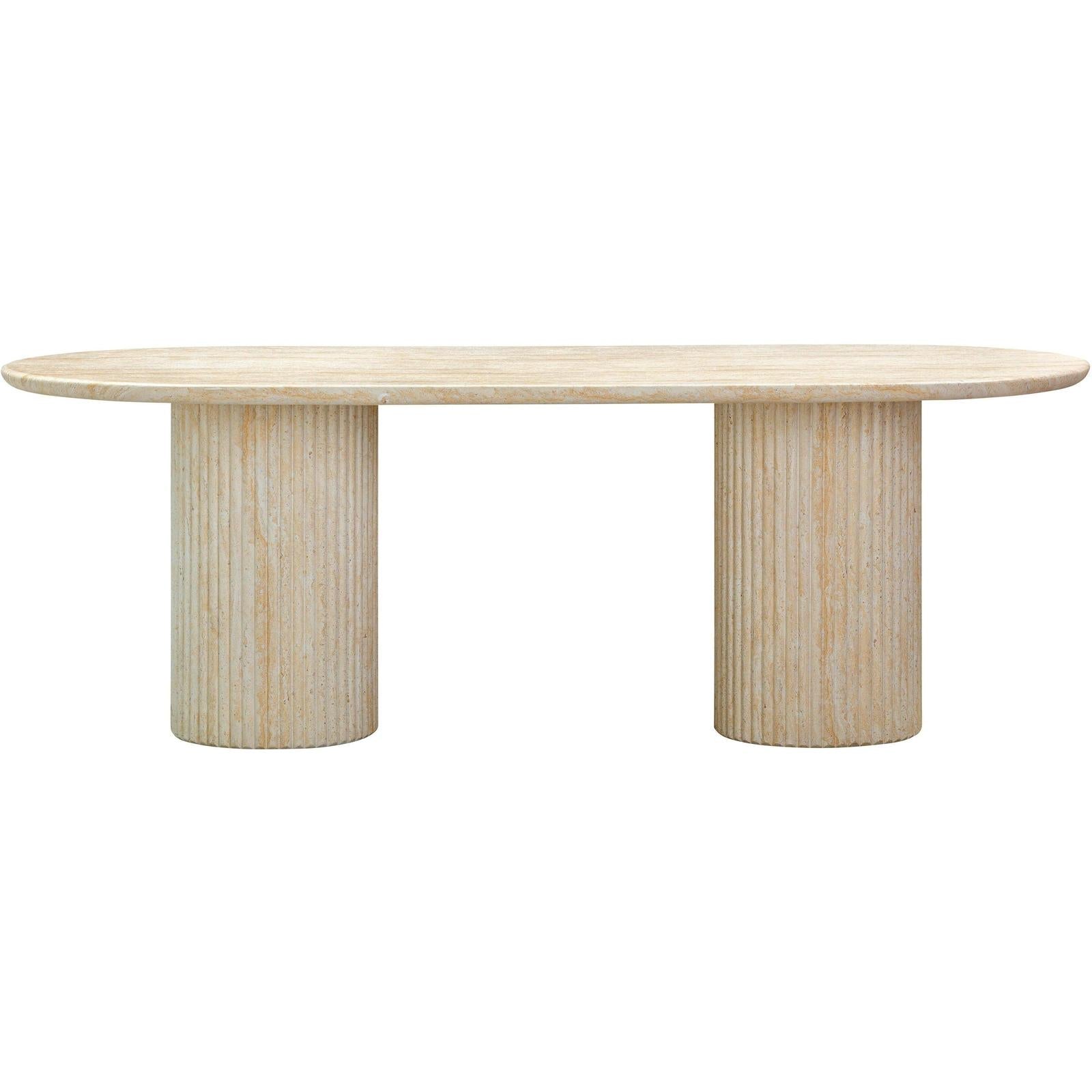 TOV Furniture Brut Concrete Patterned Indoor/Outdoor Oval Dining Table