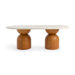 TOV Furniture Cynthia Faux Travertine Concrete Indoor / Outdoor Dining Table