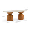 TOV Furniture Cynthia Faux Travertine Concrete Indoor / Outdoor Dining Table