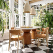TOV Furniture Cynthia Faux Travertine Concrete Indoor / Outdoor Dining Table