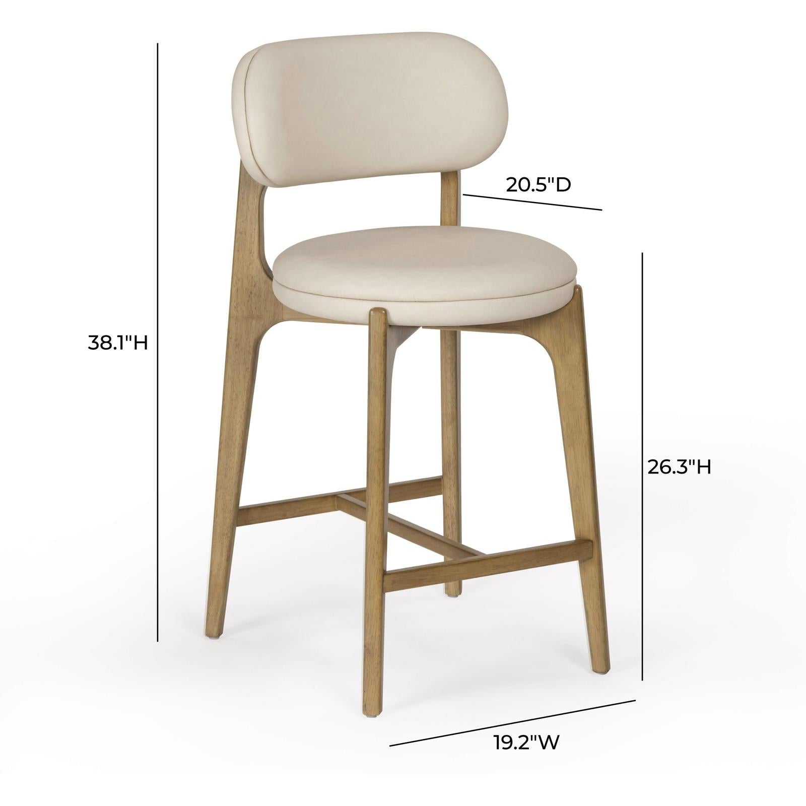TOV Furniture Carnation Cream Performance Vegan Leather Counter Stool