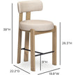 TOV Furniture Odessa Performance Vegan Leather Counter Stool