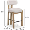 TOV Furniture Odessa Cream Performance Fabric Counter Stool