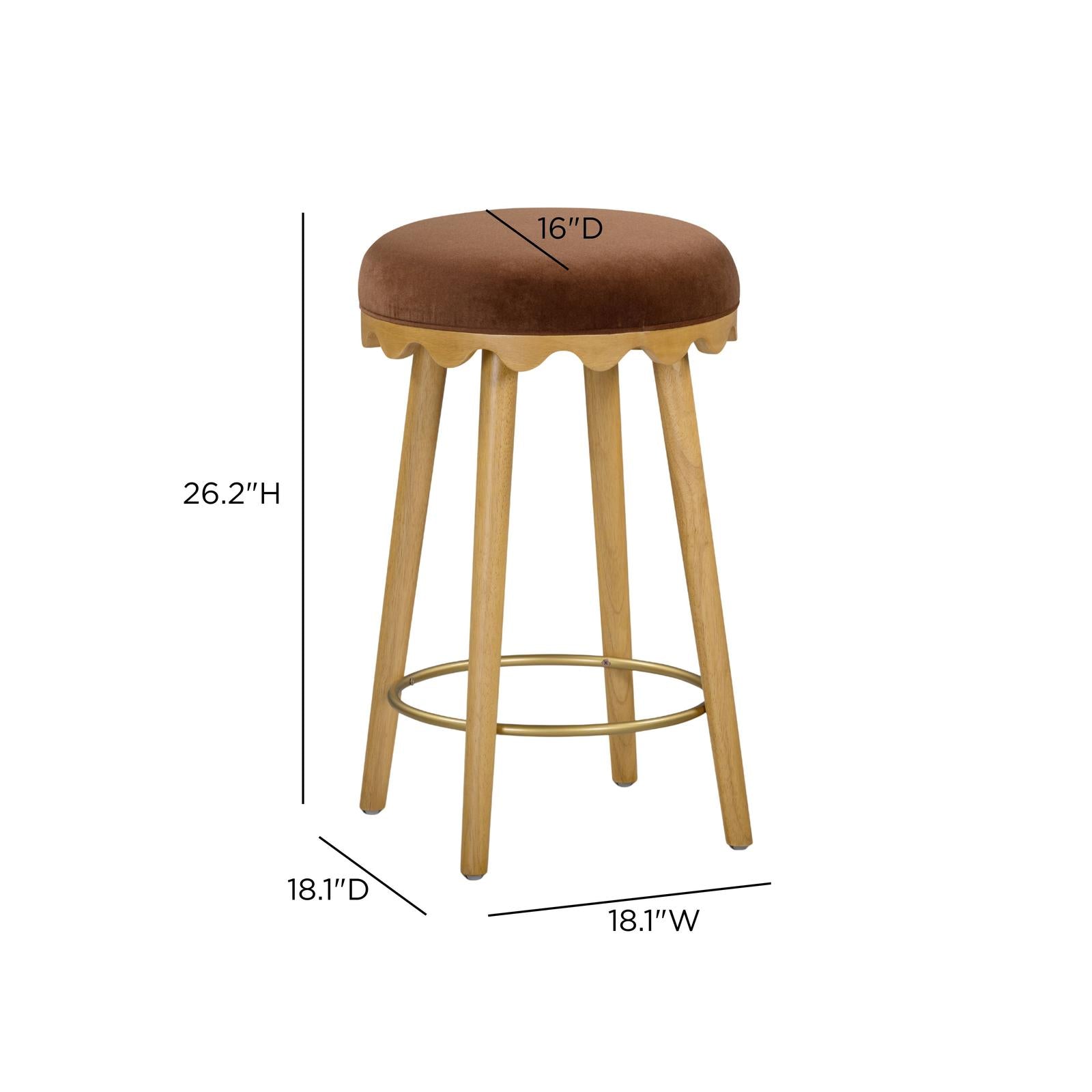 TOV Furniture Oodle Performance Vegan Mohair Counter Stool