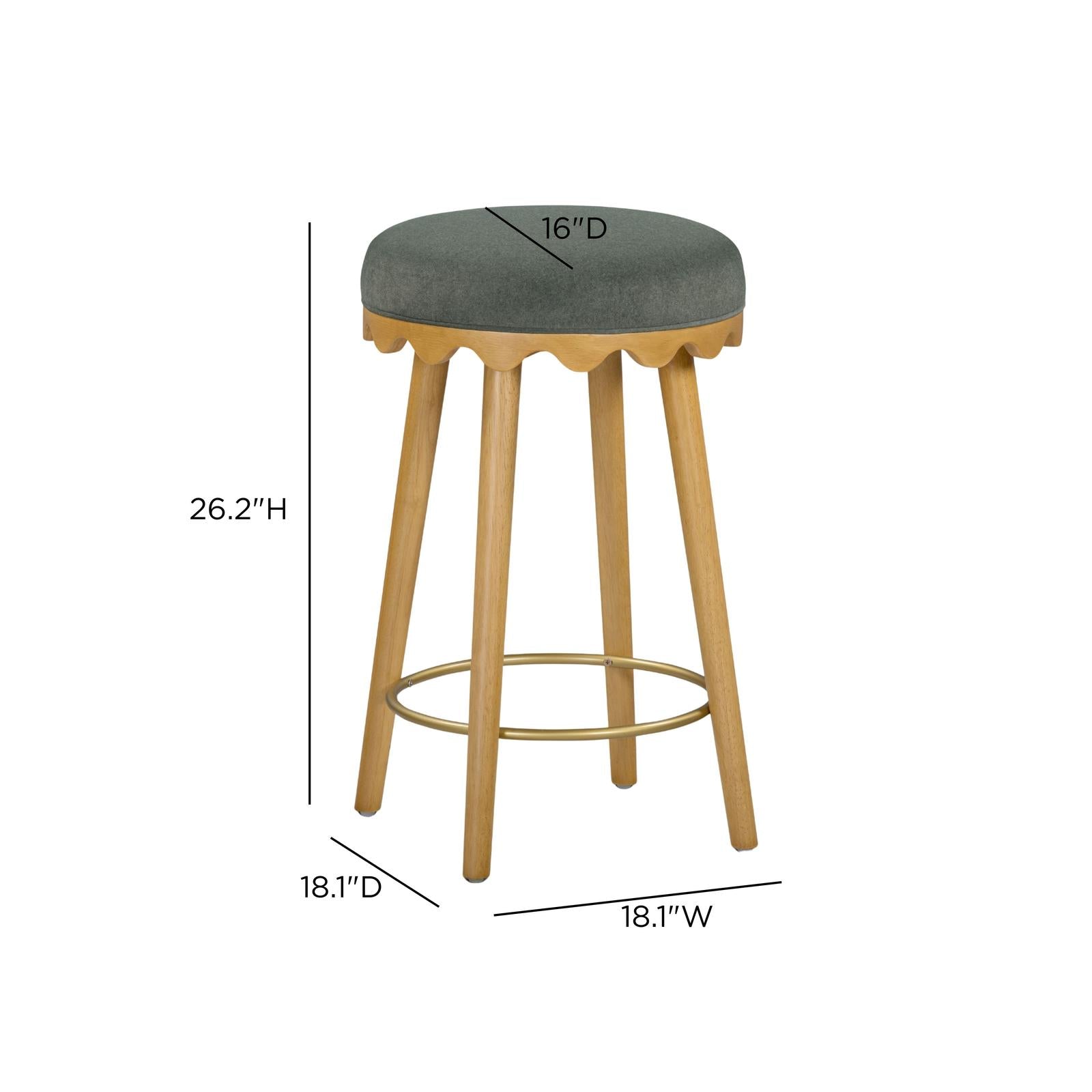 TOV Furniture Oodle Performance Vegan Mohair Counter Stool