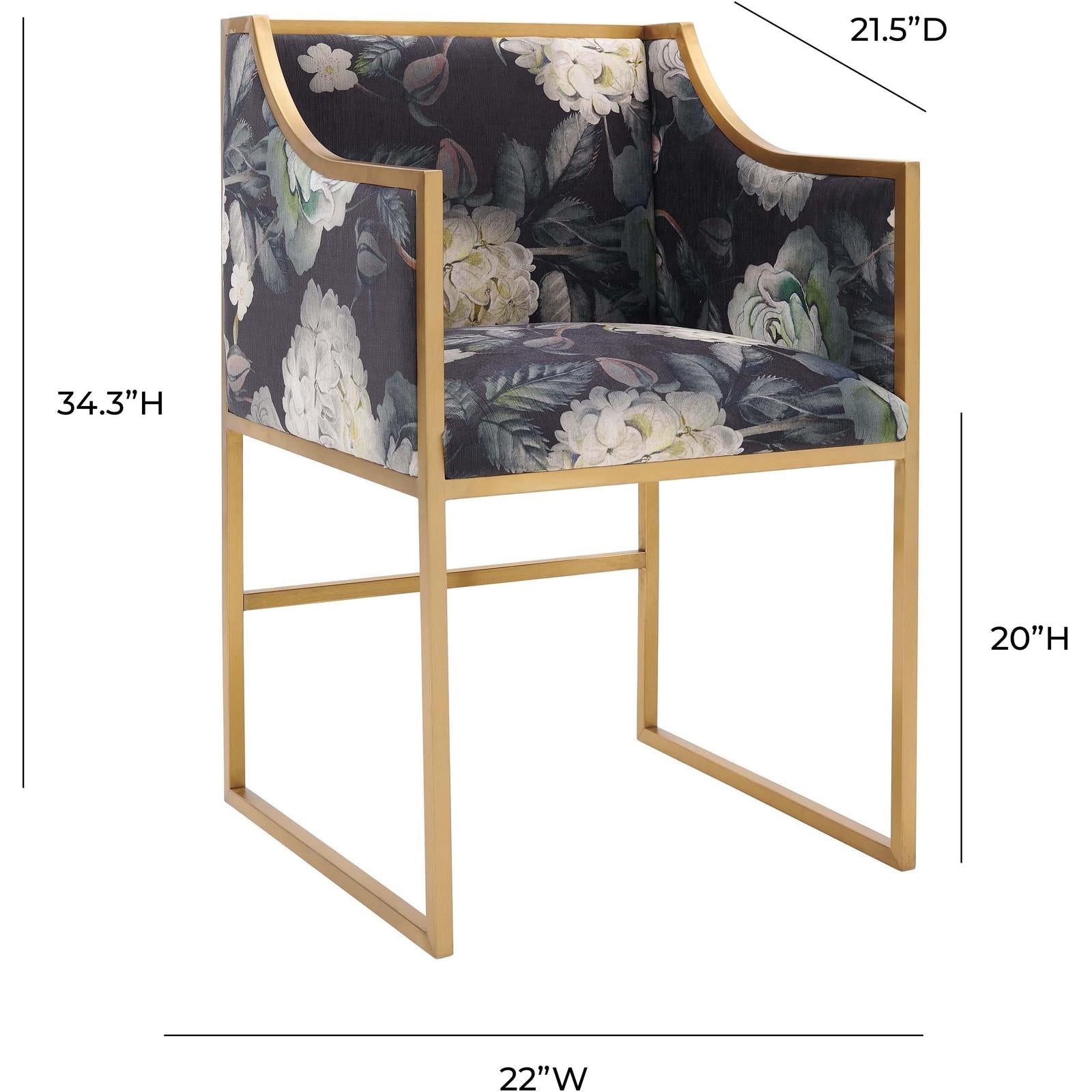 TOV Furniture Atara Floral Performance Velvet Dining Chair