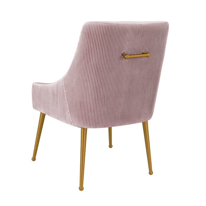 TOV Furniture Beatrix Pleated Mauve Velvet Side Chair