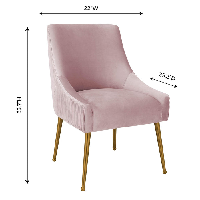 TOV Furniture Beatrix Pleated Mauve Velvet Side Chair