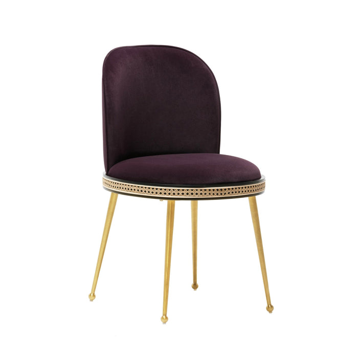TOV Furniture Harley Eggplant Velvet Dining Chair